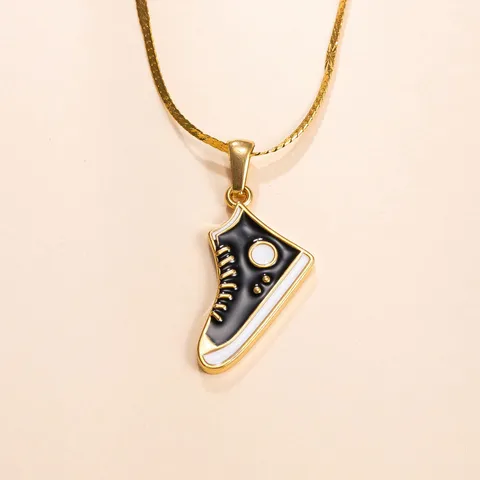 Stainless Steel Mini Canvas Shoes Pendant Oil Drop DIY Jewelry Charm Accessories For Necklace Bracelet Making