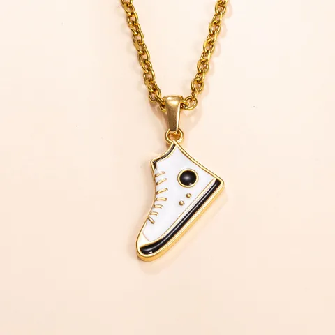 Stainless Steel Mini Canvas Shoes Pendant Oil Drop DIY Jewelry Charm Accessories For Necklace Bracelet Making