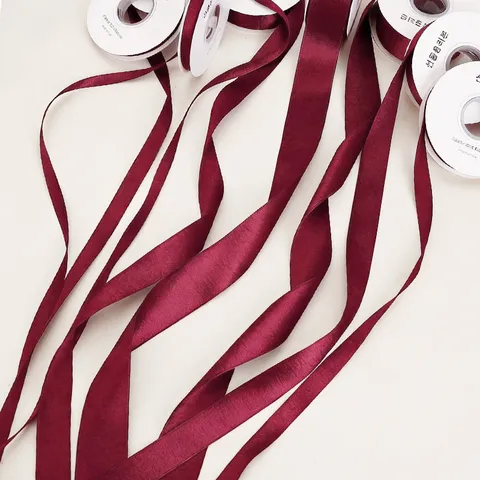 Glossy Velvet Ribbon For Flower Bouquet Packaging Elegant Decorative Satin Ribbon For Gift Wrap Wedding Party Florist DIY Craft Webbing Roll