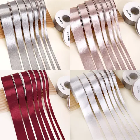 Glossy Velvet Ribbon For Flower Bouquet Packaging Elegant Decorative Satin Ribbon For Gift Wrap Wedding Party Florist DIY Craft Webbing Roll
