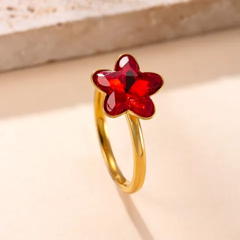 Anillo Minimalista de Acero Inoxidable con Pentagrama y Zirconia Moda Lujo Ligero Anillo de Dedo de Acero de Titanio para Mujer Joyería