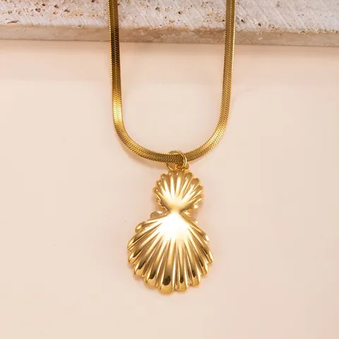 Stainless Steel Pendant Necklace Minimalist Gold Plated Floral Leaf Bow Star Shape DIY Jewelry Accessories For Women