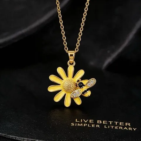 Minimalistische Koperen Zirconia Madeliefje Bloem Hanger Ketting Voor Vrouwen Oliedruppel Wit Geel Emaille Daisy Ketting Sieraden