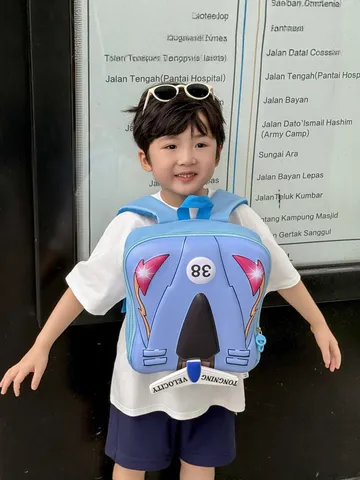 Cartoon 3D Racing Car Shaped Kids Backpack Kindergarten EVA Eggshell School Bag Spine Protection For Boys Girls