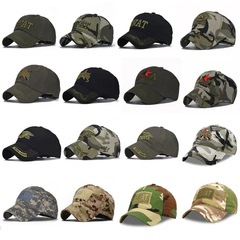 Men Outdoor Tactical Camouflage Baseball Cap Cotton Adjustable Military Sun Protection Hat Retro Sports Caps