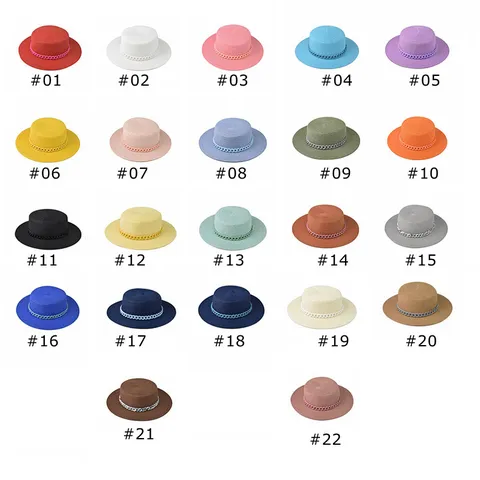 Damen Flache Krempe Strohhut Sommer Strand Sonnenhut Papierstroh Gewebt Sonnenschutz Strandbekleidung Mode Lässiger Stil