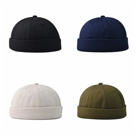 Unisex Retro Vamvakero Kapelo Docker Xoris Geiso Monoxromo Streetwear Skater Kapelo gia Andtres Gynekes