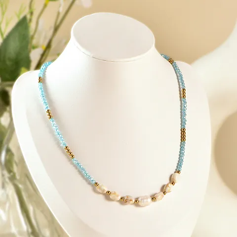 Freshwater Pearl Colored Glass Bead Handmade Necklace Layered Clavicle Chain Fashion Jewelry Gift For Women