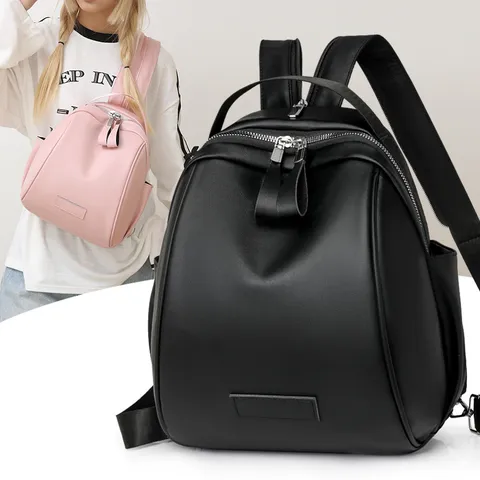 Women Fashion Shell Backpack Multi-Purpose Casual Travel Shoulder Bag PU Leather Waterproof Daily Daypack Bag