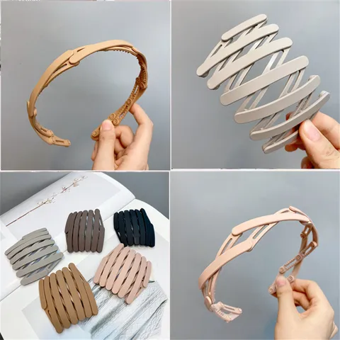 Foldable Mesh Headband For Women Plastic Teeth Hair Hoops Portable Travel Daily Washing Face Hair Accessories