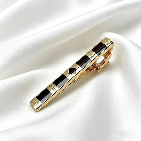 Men's Business Minimalist Metal Tie Clip Gold Plated Geometric Rhinestone Suit Accessories Fashion Tie Bar Gift