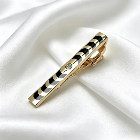 Men's Business Minimalist Metal Tie Clip Gold Plated Geometric Rhinestone Suit Accessories Fashion Tie Bar Gift