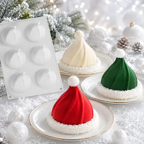 Weihnachten Santa Hut Iglu Mousse Silikonform DIY Schokolade Gelee Dessert Lebensmittelgrad Backform Festliche Küche Gebäckwerkzeug