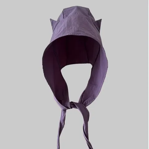 Y2K Estilo Oscuro Capucha de Cuerno de Pequeño Diablo Sombrero Mujer Moda Streetwear Pasamontañas Lindo Cuerno de Demonio Pañuelo Gorra