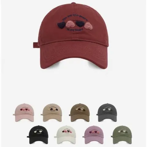 Gorra de Béisbol con Bordado de Corazón de Amor Dulce para Mujer Algodón Parte Superior Suave Visera Curvada Protección Solar Sombrero Casual