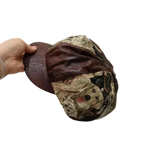 Women's Retro Puppy Jacquard Patchwork Corduroy Beret Newsboy Cap Vintage Streetwear Art Style Octagonal Hat Fall Winter Hat