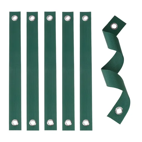 Groene Nylon Boomstrik Banden Plantenondersteuning Bevestigingsband Met Metalen Oogjes Voor Tuin Boom Windbescherming