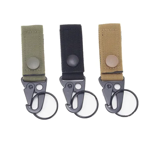 Outdoor Tactisch Nylon Band Karabijnhaak Sleutelhanger Militaire Molle Riem Hangende Gesp Multifunctionele Klimhaak