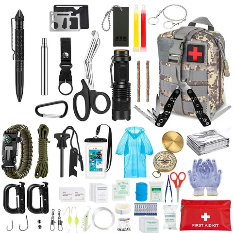 Buiten Noodsituatie Overleving Gereedschap Set Tactische Eerste Hulp Tas Multifunctioneel Kamperen Wandelen Rampenvoorbereiding Uitrusting Set