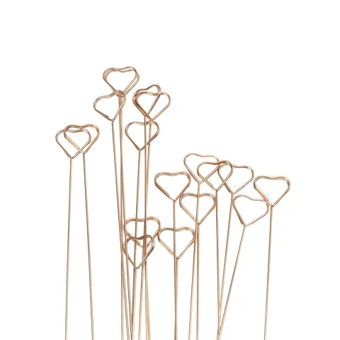 Gouden Metalen Bloemenprikkers Kaarthouders Hart Ster Ronde Draad Bloemstuk Prikken Decoratieve Notities Memo Clips