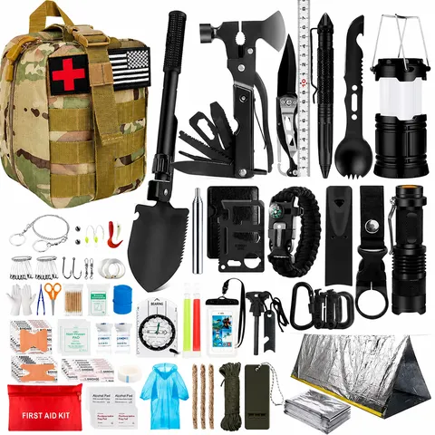 Outdoor Nood Overlevingskit Tactische Kampeer Uitrusting Multitool EHBO Uitrusting Set Voor Wandelen Avontuur