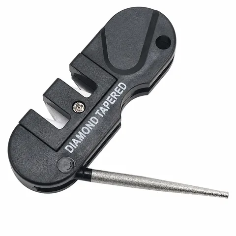 Draagbare 4 in 1 Outdoor Zakmessen Slijper Multifunctionele Wolframstaal Keramiek Diamant Slijpsteen Gereedschap