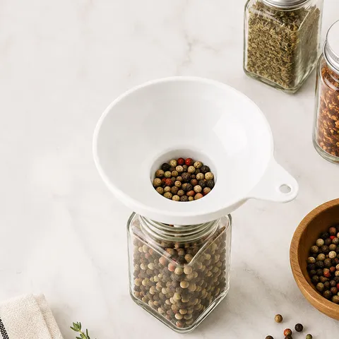 Embudo de Boca Ancha de Plástico PP de Grado Alimenticio Herramienta de Cocina para Verter Aceite Dispensar Leche en Polvo Frijoles Gran Diámetro