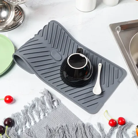 Silicone Kitchen Drying Mat Heat Resistant Placemat Anti Slip Dish Drainer Mat Foldable Table Mat Modern Kitchen Accessories