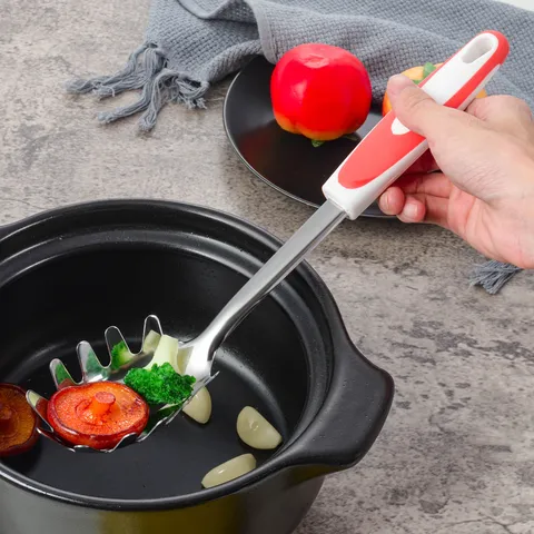 Serveur à Spaghetti en Acier Inoxydable Cuillère à Pâtes Antidérapante Avec Manche PP TPR Outil de Cuisine