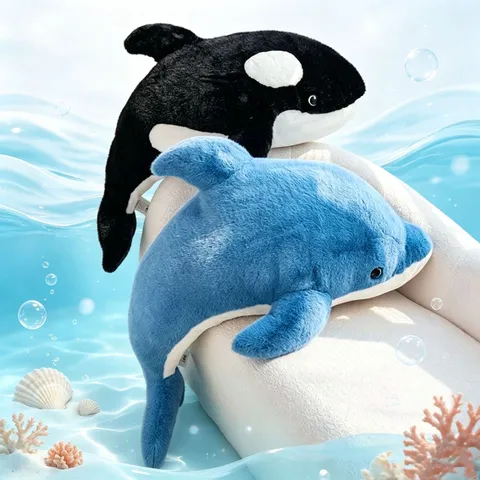 Cute Marine Series Plush Toy Killer Whale Shark Dolphin Doll Stuffed Animal Toy Children Companion Pillow Gift
