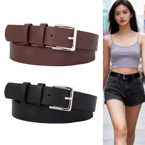 Damen Casual PU Ledergürtel Vintage Dornschnalle Stilvolles Alltägliches Taillenband Für Jeans Hosen Damen Accessoires