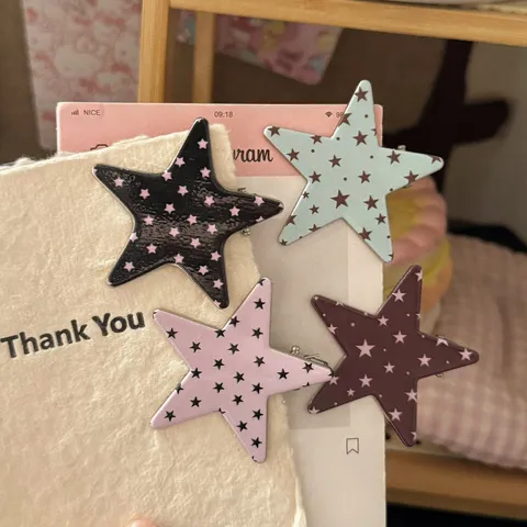 Korean Sweet Star Hair Clip Metal Duckbill Hairclip Cute Star Pattern Hair Accessories For Women Girls Daily Styling