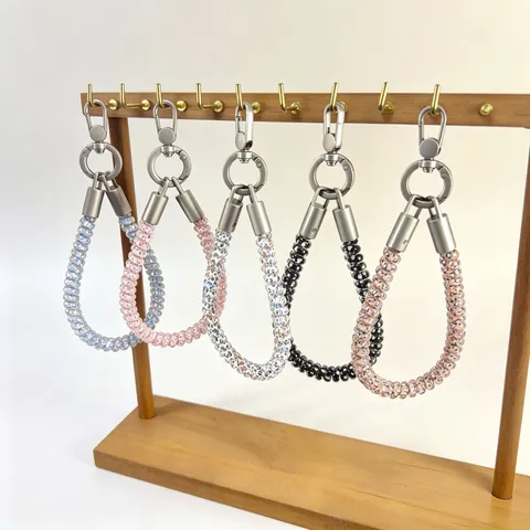 Colorful TPU Telephone Cord Phone Lanyard Wrist Strap Alloy Metal Anti-Loss Phone Hanging Chain Fashion Accessories