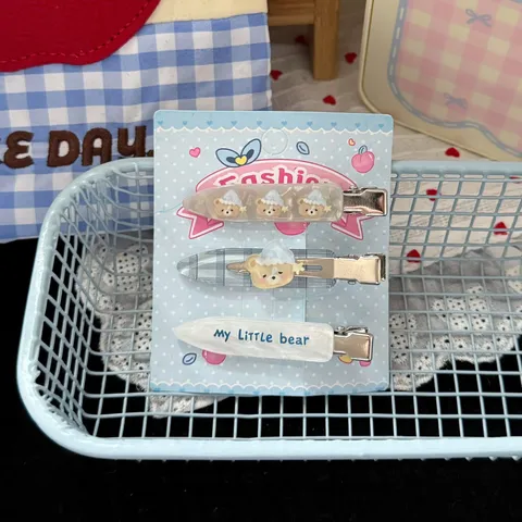 Sweet Cartoon Bear And Cat Paw Hair Clip Cute Acrylic Duckbill Hairpin For Women Daily Hair Styling Accessories
