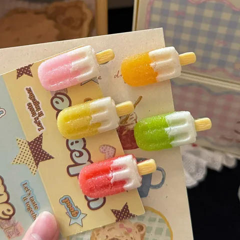 Sweet Ice Cream Duckbill Hair Clip Resin Cute Fruit Food Hairpin Novelty Hair Accessories For Women Girls Daily Wear