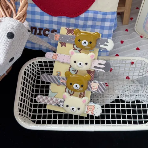 Cute Bear Hair Clip Resin Duckbill Hairpin Sweet Cartoon Hair Accessories For Women And Girls Daily Wear