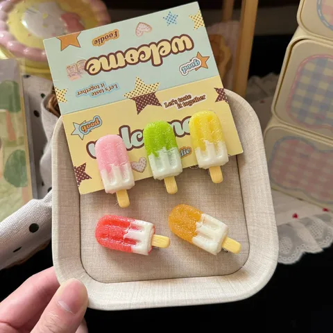 Sweet Ice Cream Duckbill Hair Clip Resin Cute Fruit Food Hairpin Novelty Hair Accessories For Women Girls Daily Wear