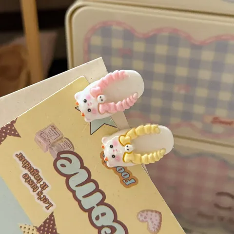 Cute Slipper Hair Clip Resin Cartoon Bear Duckbill Hairpin Sweet Girls Hair Accessories Daily Hair Styling