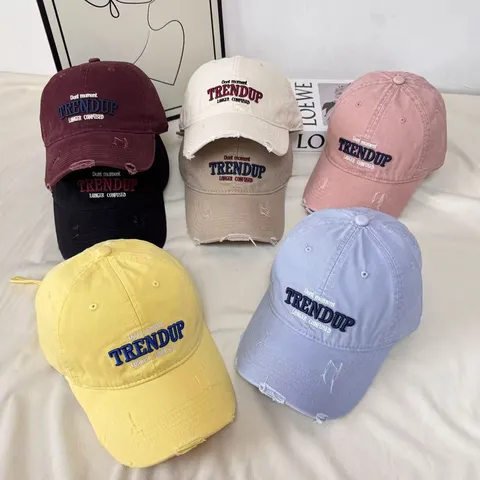Gorra de Béisbol de Algodón Lavado para Mujeres Hombres Vintage Desgastado Bordado de Letras Ala Curva Sombrero de Papá Sombrero de Protección Solar Casual