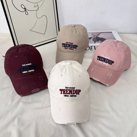 Gorra de Béisbol de Algodón Lavado para Mujeres Hombres Vintage Desgastado Bordado de Letras Ala Curva Sombrero de Papá Sombrero de Protección Solar Casual