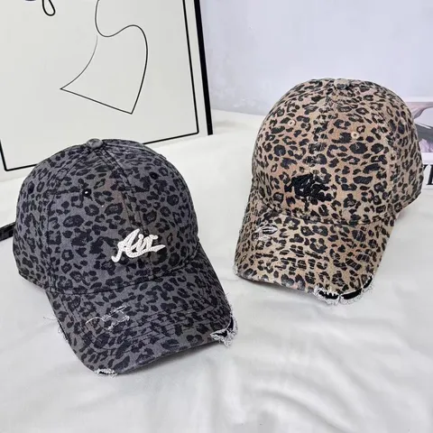 Gorra de Béisbol de Algodón con Bordado de Letras Desgastado Roto Lavado Protección Solar Exterior Casual