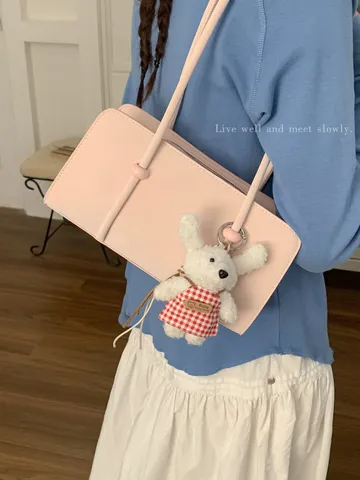 Bolso de Hombro Minimalista de Cuero PU para Mujer Color Sólido Pequeño Cuadrado Bowling Bolso de Mano Elegante