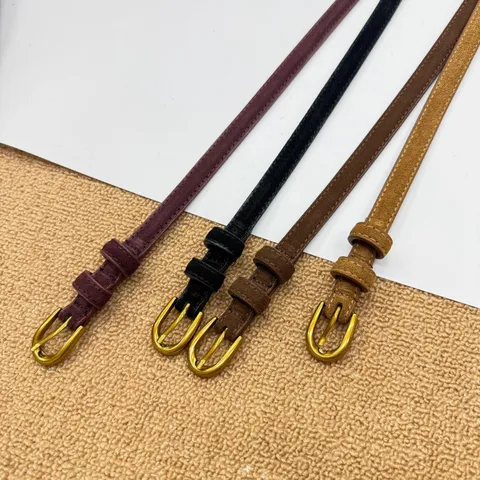 Dames Veelzijdig Vintage Splitleer Riem Elegante Casual Dunne Tailleriem Met Gouden Zinklegering Doornsluiting Voor Jurk Jeans