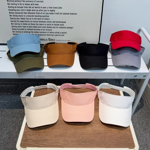 Visera de Algodón Unisex Ajustable Color Sólido Deporte Aire Libre Protección UV Transpirable Gorra de Copa Vacía Casual Uso Diario