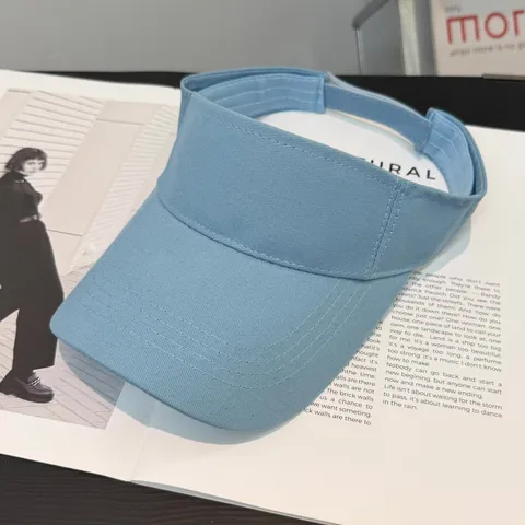 Visera de Algodón Unisex Ajustable Color Sólido Deporte Aire Libre Protección UV Transpirable Gorra de Copa Vacía Casual Uso Diario