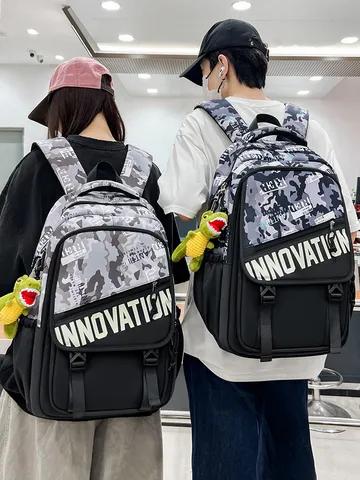 Teenager School Backpack Casual Camouflage Backpack Large Capacity Nylon Tooling Daypack For Student Travel Bookbag