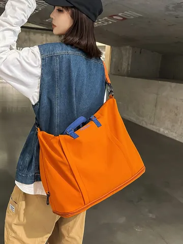 Colorblocked Expandable Travel Duffel Bag For Unisex