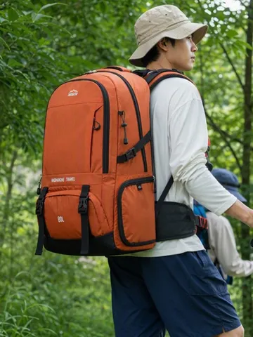 Sac à Dos de Randonnée en Plein Air de Grande Capacité pour Hommes Femmes Imperméable en Tissu Oxford Sac de Voyage Avec Compartiment à Chaussures Indépendant Sac à Dos d'Escalade Fonctionnel