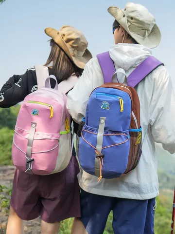 Mochila al Aire Libre Minimalista Coreana Ligera Color de Contraste Nailon Senderismo Camping Mochila de Día para Parejas Hombres Mujeres