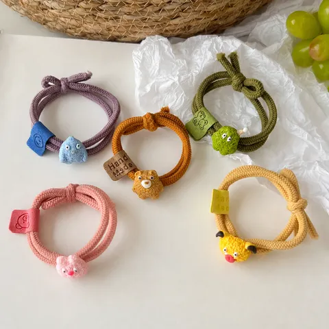 Schattige Cartoon Kleine Monster Haarelastiekjes Voor Meisjes Studenten Elastische Haarbanden Zoete Handgemaakte Haaraccessoires Kleurrijke Scrunchies